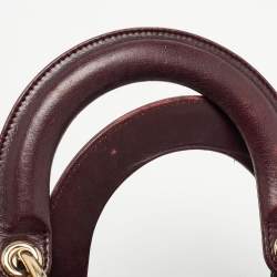 Pre Owned Dior Burgundy Cannage Leather Small My ABCDior Lady Dior Tote