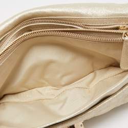 Pre Owned Dior Gold Cannage Quilted Leather Rendezvous Shoulder Bag