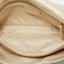 Pre Owned Dior Gold Cannage Quilted Leather Rendezvous Shoulder Bag