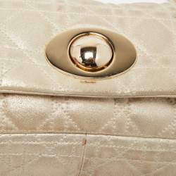 Pre Owned Dior Gold Cannage Quilted Leather Rendezvous Shoulder Bag