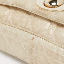 Pre Owned Dior Gold Cannage Quilted Leather Rendezvous Shoulder Bag