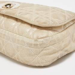 Pre Owned Dior Gold Cannage Quilted Leather Rendezvous Shoulder Bag