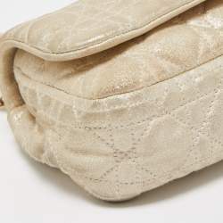 Pre Owned Dior Gold Cannage Quilted Leather Rendezvous Shoulder Bag