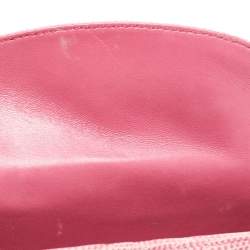 Pre Owned Dior Pink Lizard Mini Crystals Embellished Lady Dior Tote