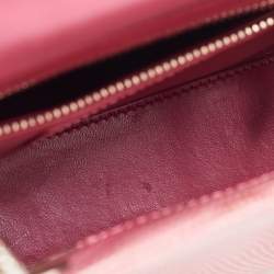Pre Owned Dior Pink Lizard Mini Crystals Embellished Lady Dior Tote