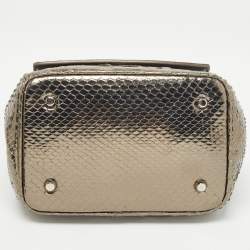 Pre Owned Dior Metallic Python Micro Be Dior Tote
