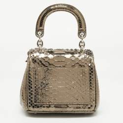Pre Owned Dior Metallic Python Micro Be Dior Tote