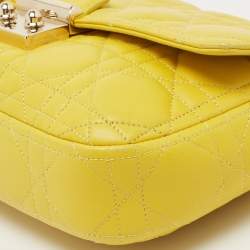 Pre Owned Dior Yellow Cannage Leather Small Miss Dior Flap Bag