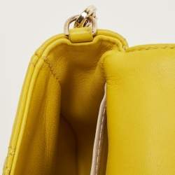 Pre Owned Dior Yellow Cannage Leather Small Miss Dior Flap Bag