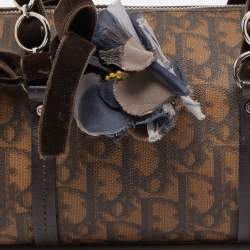 Dior Brown Diorissimo Coated Canvas Trotter Romantique Satchel