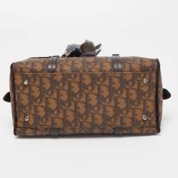 Dior Brown Diorissimo Coated Canvas Trotter Romantique Satchel