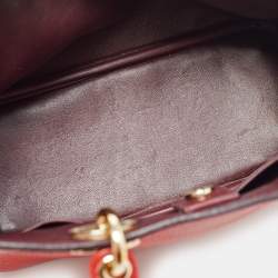 Pre Owned Dior Red Grained Leather Mini Diorissimo Tote