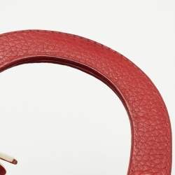Pre Owned Dior Red Grained Leather Mini Diorissimo Tote