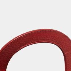Pre Owned Dior Red Grained Leather Mini Diorissimo Tote
