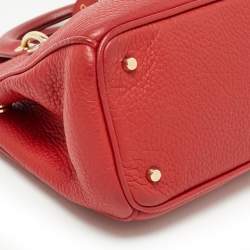 Pre Owned Dior Red Grained Leather Mini Diorissimo Tote