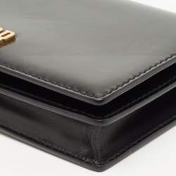 Pre Owned Dior Black Leather D-Fence Croisiere Wallet on Chain