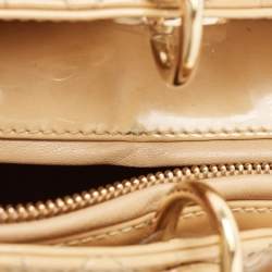 Pre Owned Dior Cream Cannage Patent Leather XL Lady Dior Tote