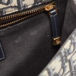 Dior Navy Blue Oblique Canvas and Leather 30 Montaigne Shoulder Bag
