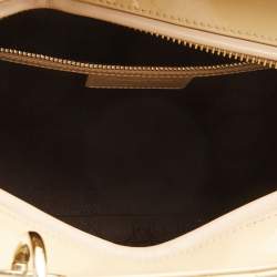 Pre Owned Dior Beige Cannage Patent Leather Large Lady Dior Tote