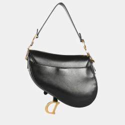 Pre Owned Dior Black Leather Saddle Shoulder Bag