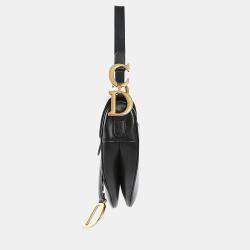 Pre Owned Dior Black Leather Saddle Shoulder Bag