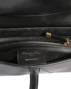 Pre Owned Dior Black Leather Saddle Shoulder Bag