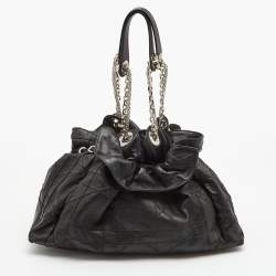Pre Owned Dior Black Cannage Leather Le Trente Hobo