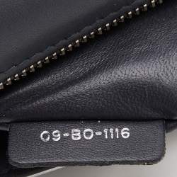Dior Silver Microcannage Patent Leather Medium Diorama Shoulder Bag