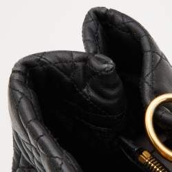 Pre Owned Dior Black Cannage Leather Large Soft Lady Dior Tote