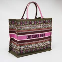 Dior Multicolor Embroidered Canvas Large Book Tote