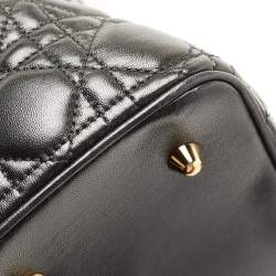 Pre Owned Dior Black Cannage Leather Extra Large Lady Dior Tote