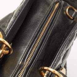 Pre Owned Dior Black Cannage Leather Extra Large Lady Dior Tote