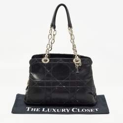 مملوكة مسبقًا حقيبة يد ديور ليدي ديور شوبينغ صغيرة ناعمة جلد كاناج أرجواني