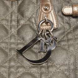Dior Metallic Cannage Coated Canvas and Leather Small Panarea Tote