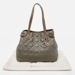 Dior Metallic Cannage Coated Canvas and Leather Small Panarea Tote