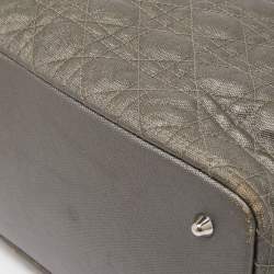 Dior Metallic Cannage Coated Canvas and Leather Small Panarea Tote