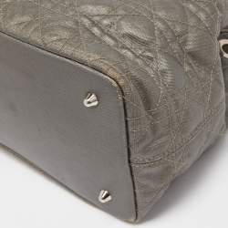Dior Metallic Cannage Coated Canvas and Leather Small Panarea Tote