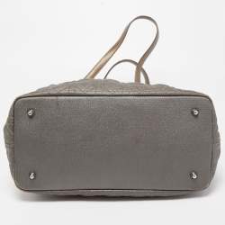 Dior Metallic Cannage Coated Canvas and Leather Small Panarea Tote