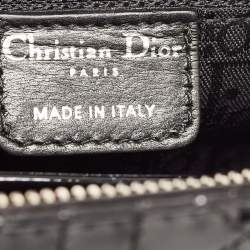 Pre Owned Dior Black Cannage Patent Leather Lady Dior East/West Tote