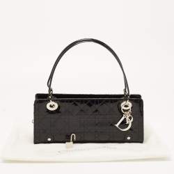 Pre Owned Dior Black Cannage Patent Leather Lady Dior East/West Tote