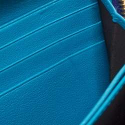 Pre Owned Dior Purple Patent Leather Ultimate Zip Around Wallet