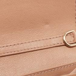 Pre Owned Dior Beige Cannage Leather Lady Dior Continental Wallet