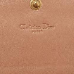 Pre Owned Dior Beige Cannage Leather Lady Dior Continental Wallet