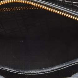 Dior Black Cannage Patent Leather Medium Lady Dior Tote