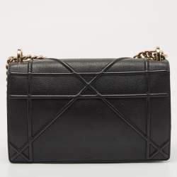 Pre Owned Dior Black Leather Medium Diorama Flap Shoulder Bag