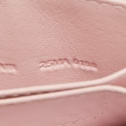 Pre Owned Dior Pink Cannage Patent Leather Lady Dior 5 Gusset Card Holder