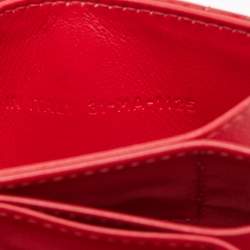 Pre Owned  Dior Red Cannage Patent Leather Lady Dior Gusset Card Case 