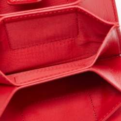 Pre Owned  Dior Red Cannage Patent Leather Lady Dior Gusset Card Case 