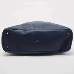 Pre Owned Dior Navy Blue Leather Extra Large Diorissimo Shopper Tote