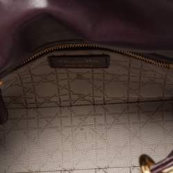 Pre Owned Dior Burgundy Cannage Leather Small Lady Dior My ABCDior Bag